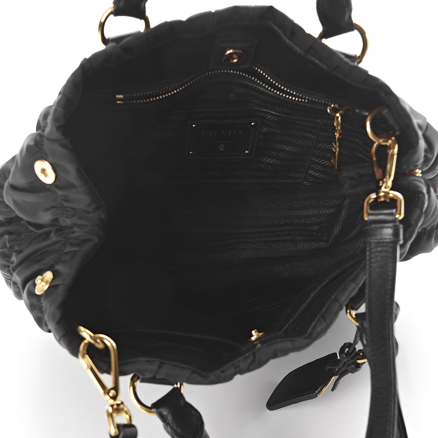 Prada Tessuto Nylon Gaufre Satchel Black 5 of 11