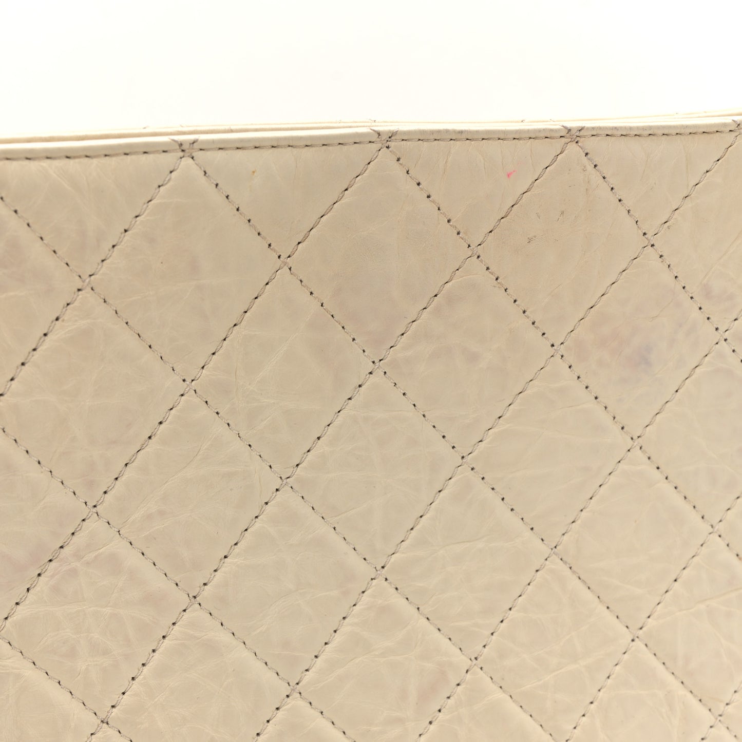 Aged Calfskin Quilted Reissue 2.55 Tote Ivory