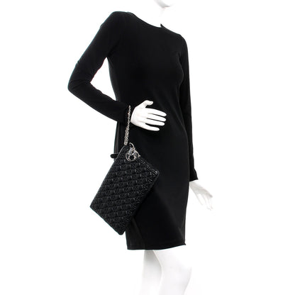 Christian Dior Lambskin Cannage Panarea Pouch Black 2 of 7