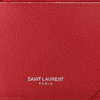 Saint Laurent Grained Calfskin 5 Fragments Zip Pouch Card Holder New Red 5 of 9