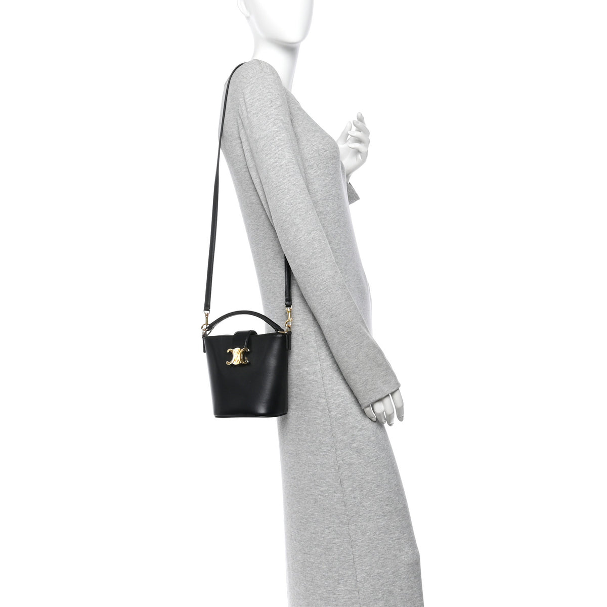 Smooth Calfskin Triomphe Mini Louise Bag Black