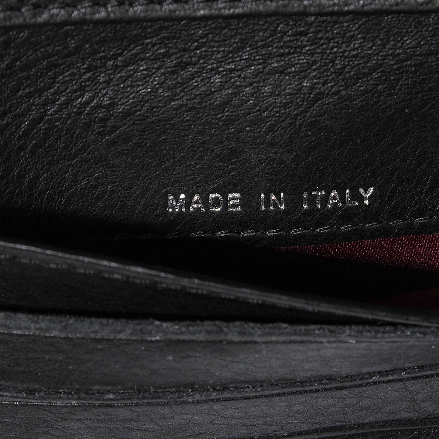 Calfskin Lucky Symbols Compact French Wallet Black