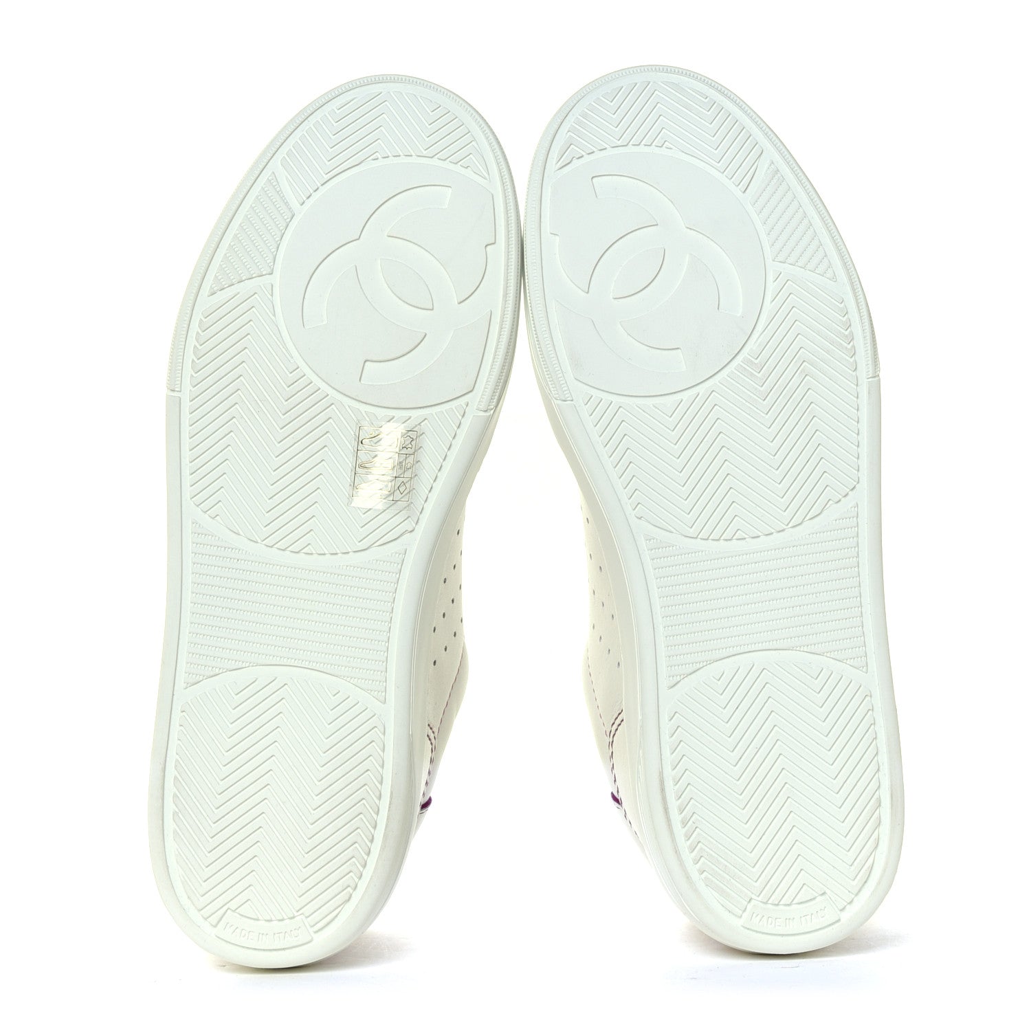 Chanel Calfskin Womens Logo Sneakers 38.5 White Pink 11 of 14