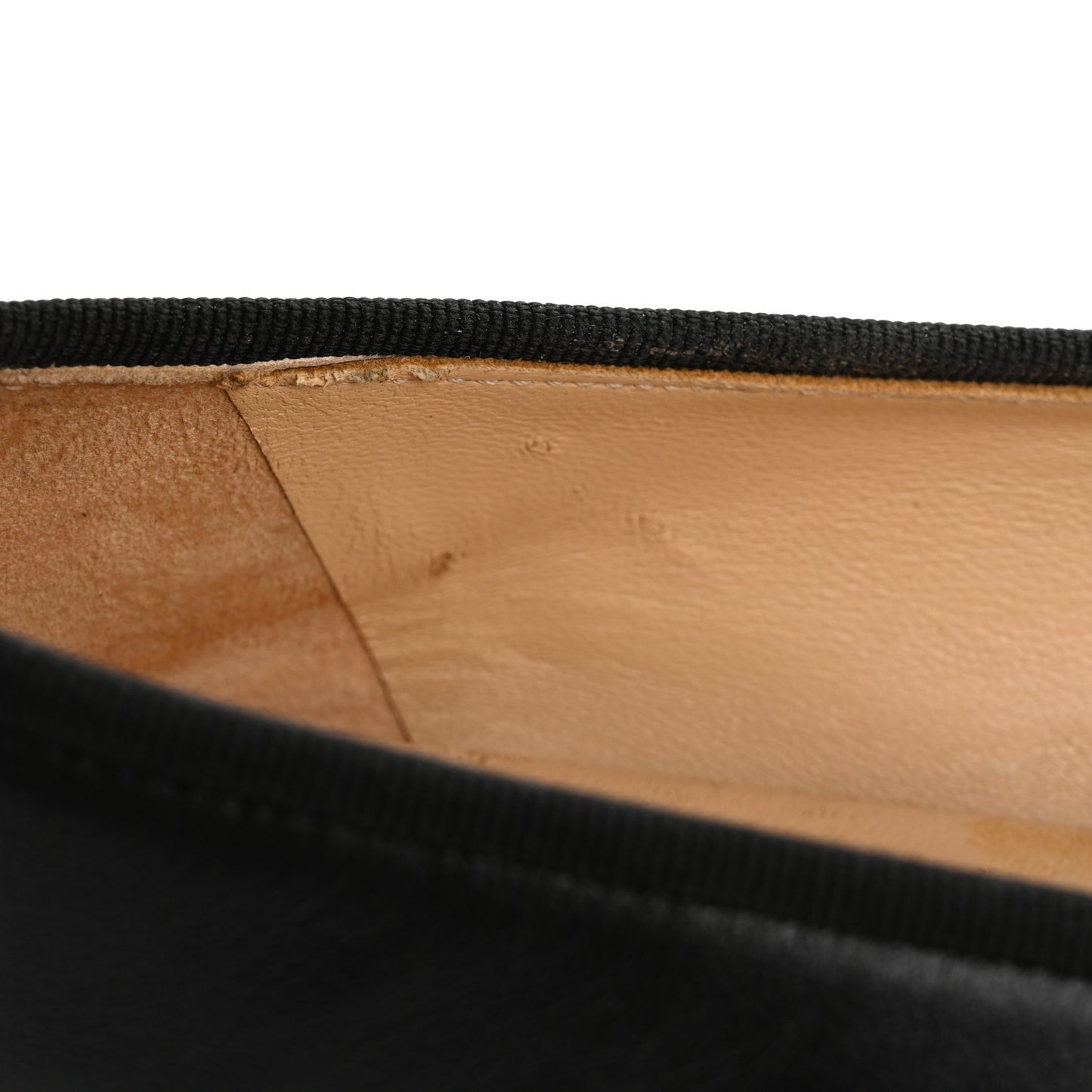 Lambskin Patent Cap Toe Ballerina Flats 39 Black