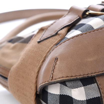 Burberry Vintage Leather House Check Medium Creighton Hobo Dark Stone 27 of 28