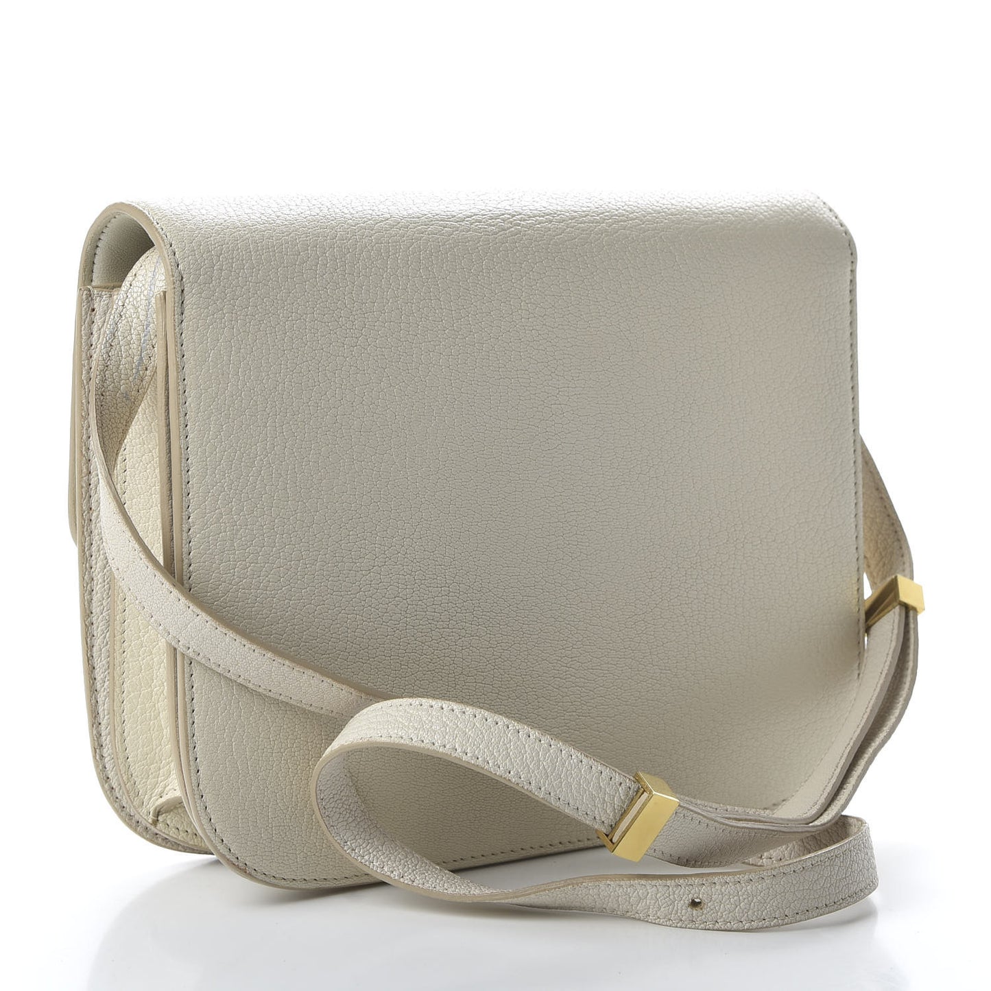 Goatskin Medium Classic Box Flap Bag White