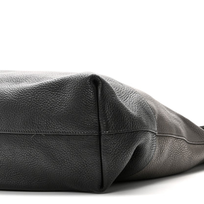 Prada Vitello Daino Bi-Color Shopping Tote Marmo Black 9 of 9