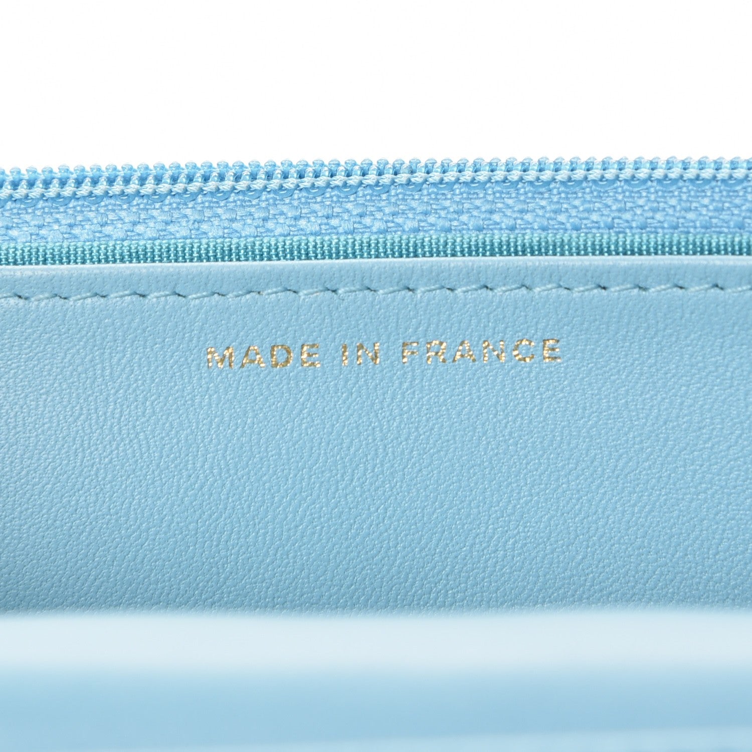 Chanel Lambskin Quilted Wallet On Chain WOC Light Blue 7 of 9