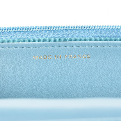 Chanel Lambskin Quilted Wallet On Chain WOC Light Blue 7 of 9
