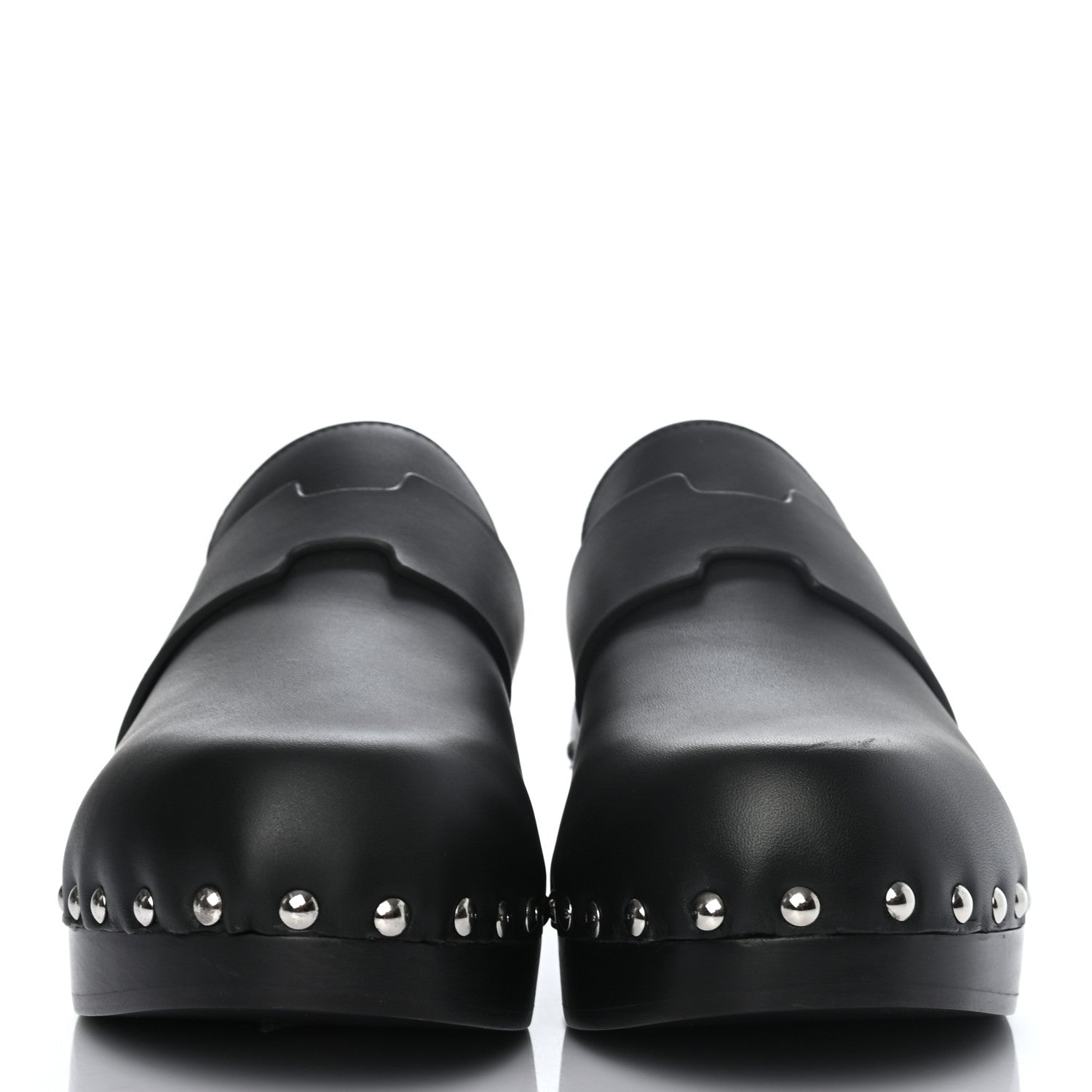 Hermes Calfskin Calya Mules 38 Black 2 of 8