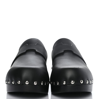 Hermes Calfskin Calya Mules 38 Black 2 of 8