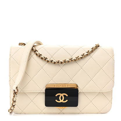 Chanel Sheepskin Quilted Mini Beauty Lock Flap White 1 of 10