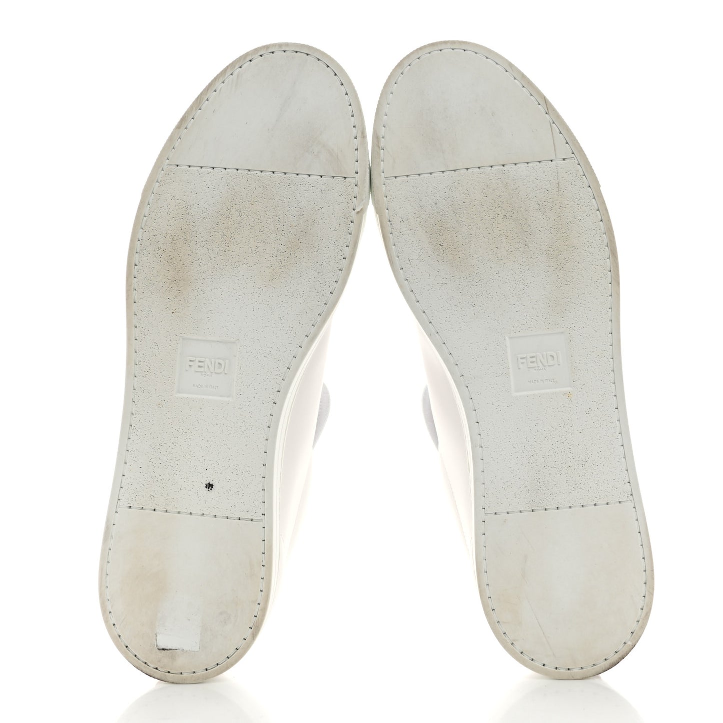 Calfskin FF Mens Low Top Sneakers 9 White