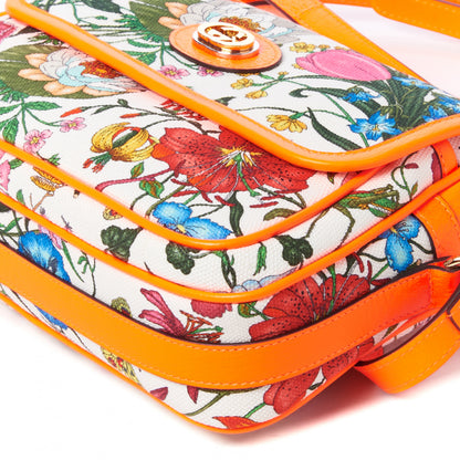 Gucci Canvas Flora Floral Shoulder Bag White Orange Fluo 5 of 8