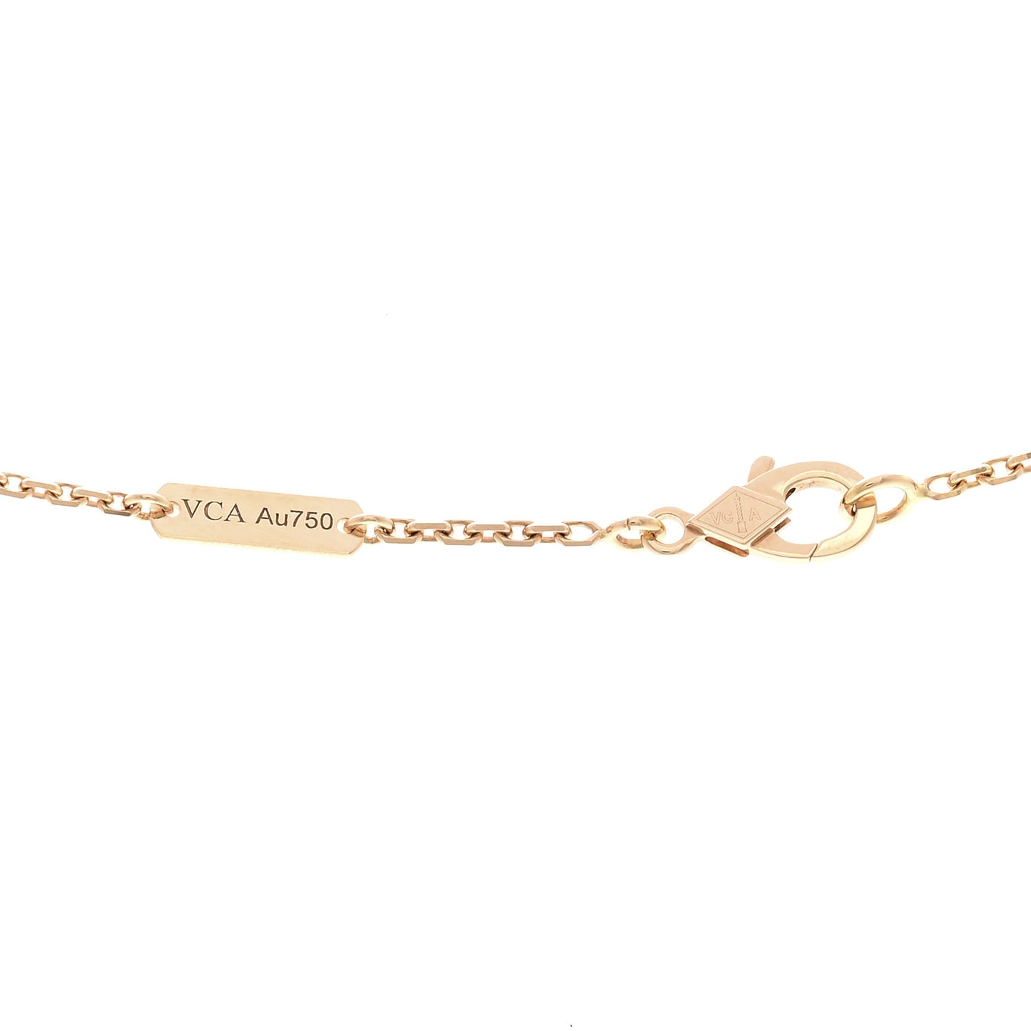 18K Rose Gold Diamond Vintage Alhambra Pendant Necklace