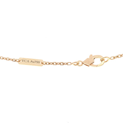 Van Cleef & Arpels 18K Rose Gold Diamond Vintage Alhambra Pendant Necklace 5 of 6