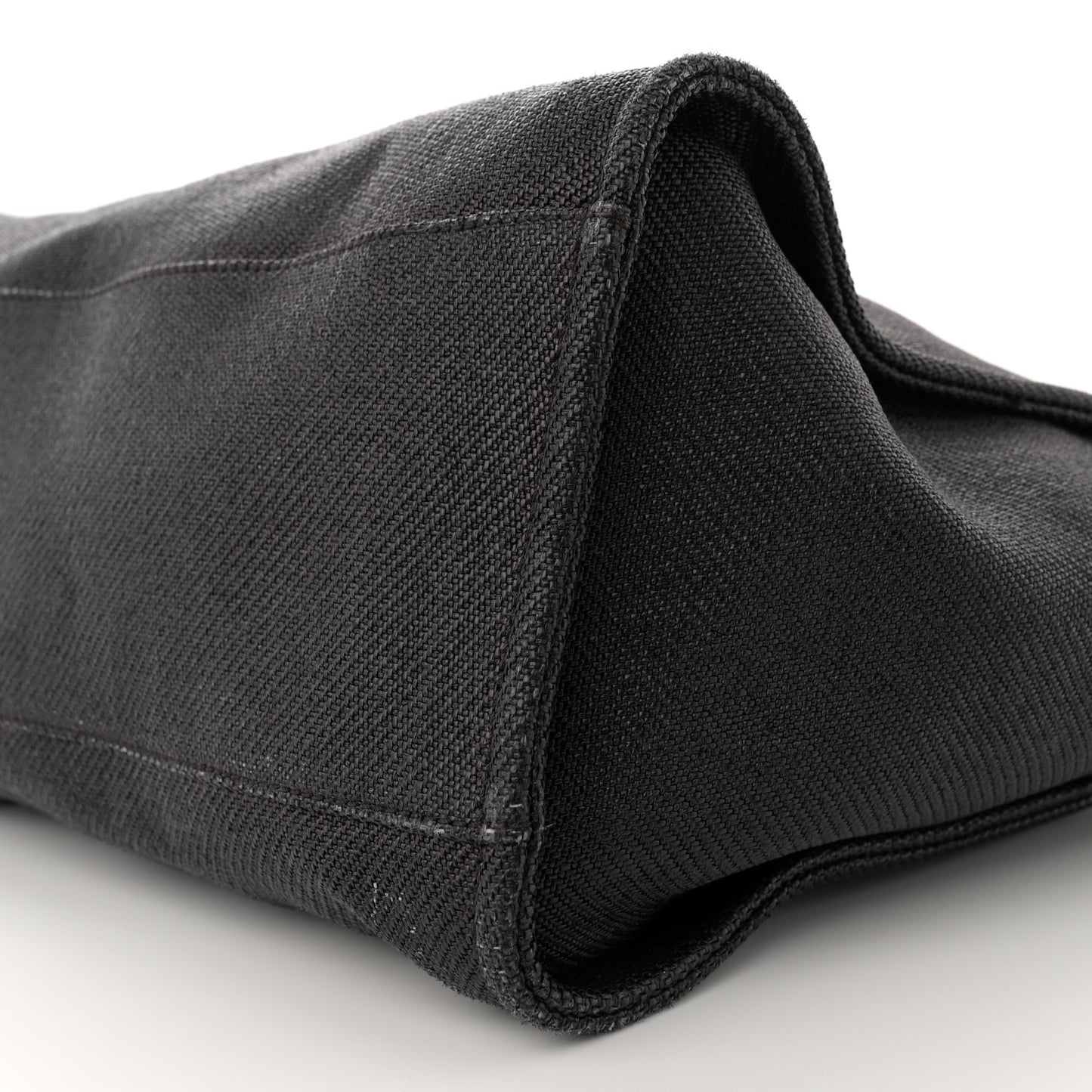 Woven Straw Raffia Medium Deauville Tote Black White