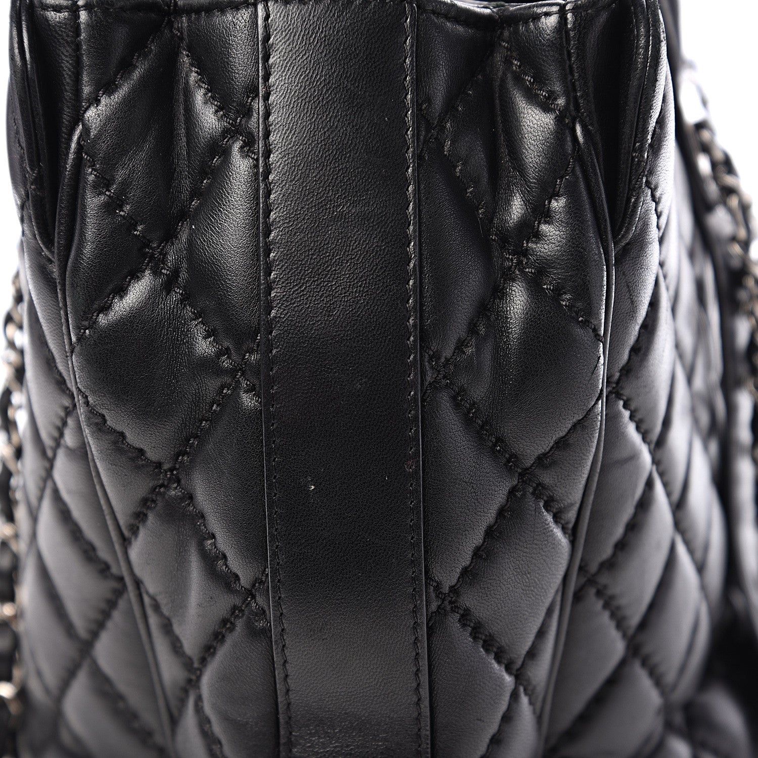Chanel Lambskin Quilted Large Easy Carry Shopping Tote Black 14 of 21