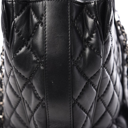 Chanel Lambskin Quilted Large Easy Carry Shopping Tote Black 14 of 21