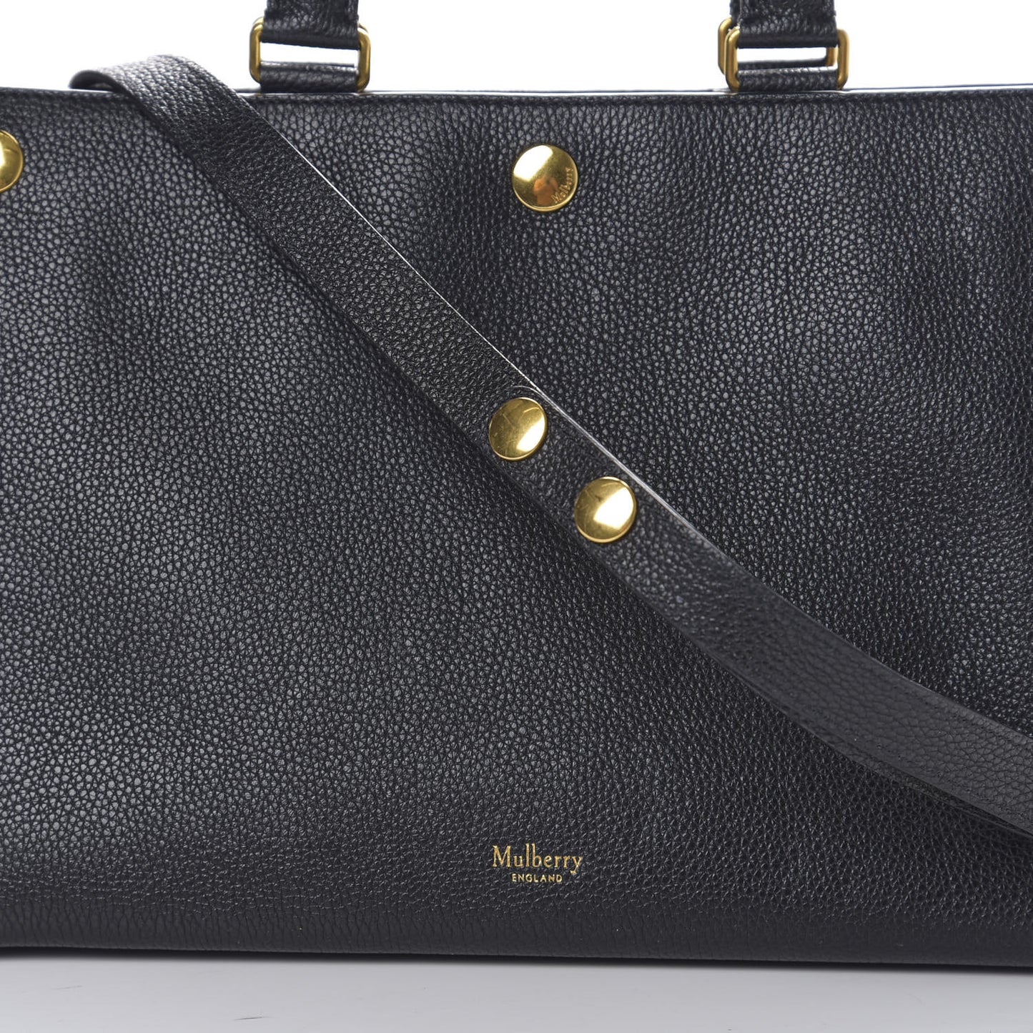 Small Classic Grain Stud Tote Black