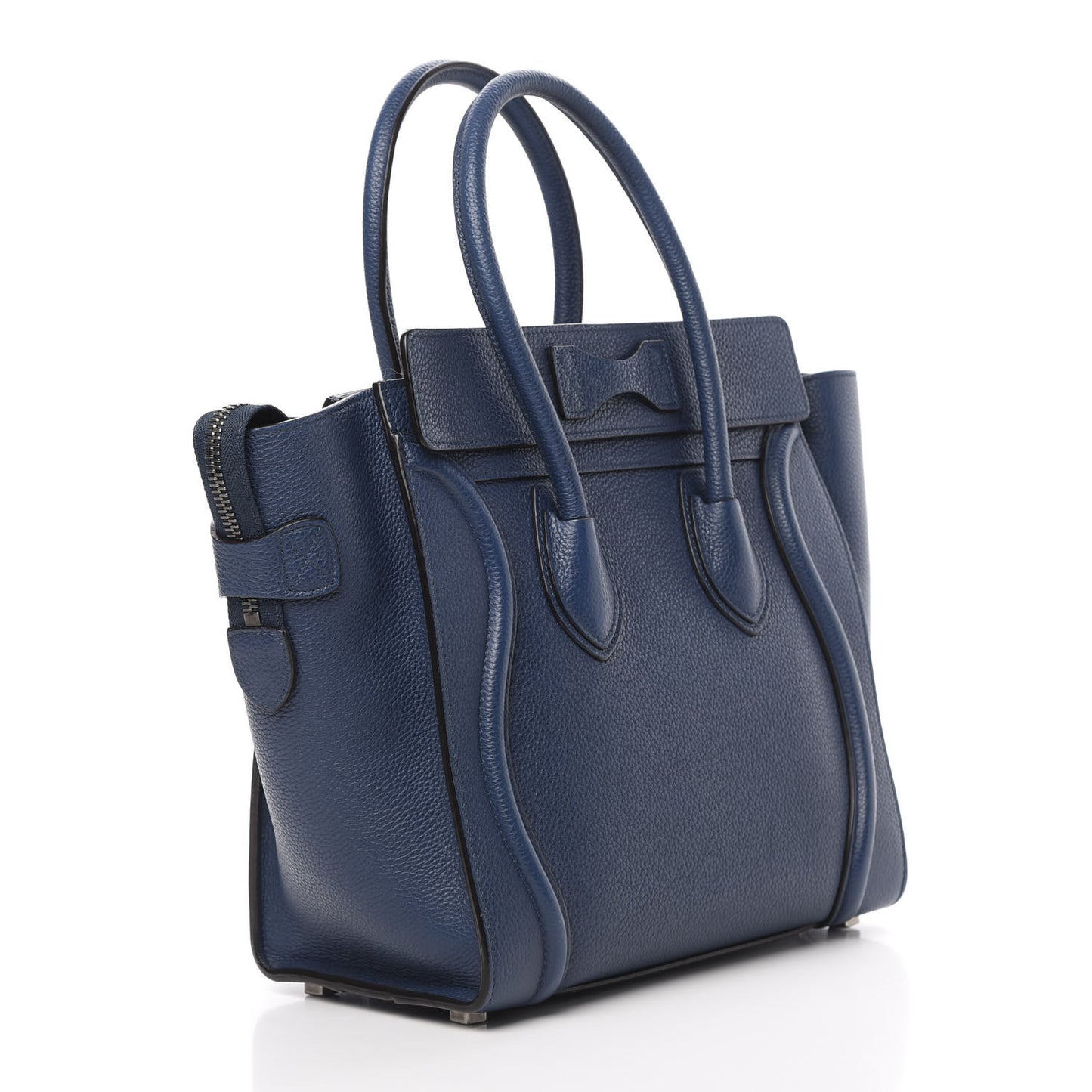 Baby Drummed Calfskin Micro Luggage Petrol