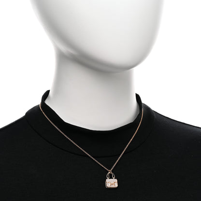 Hermes 18K Rose Gold Diamond Constance Amulettes Pendant Necklace 2 of 6
