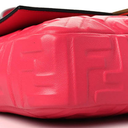 Fendi Nappa FF 1974 Embossed Baguette Lampone 9 of 11