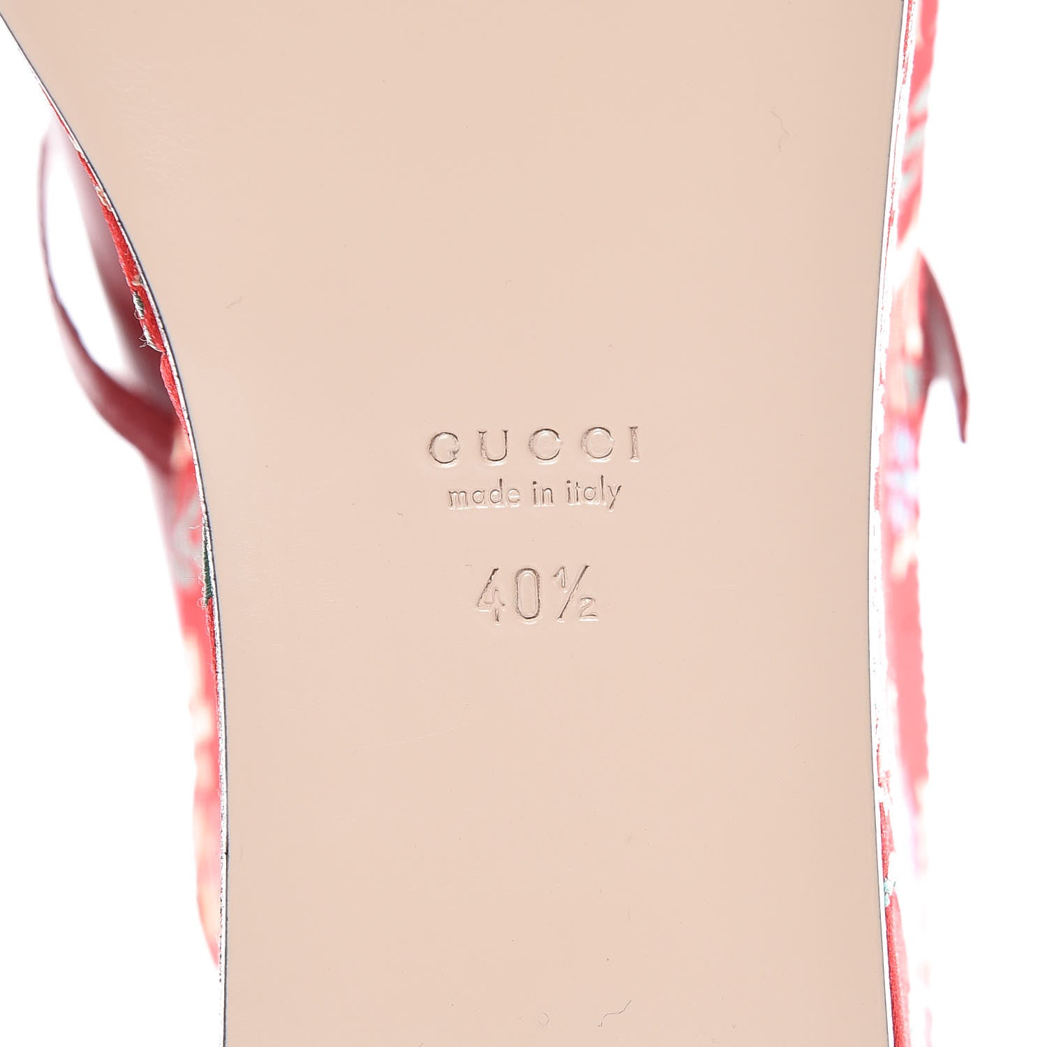 Gucci Malaga Kid Silk Hannelore Detachable Platform Slide 40.5 Hibiscus Red 7 of 11