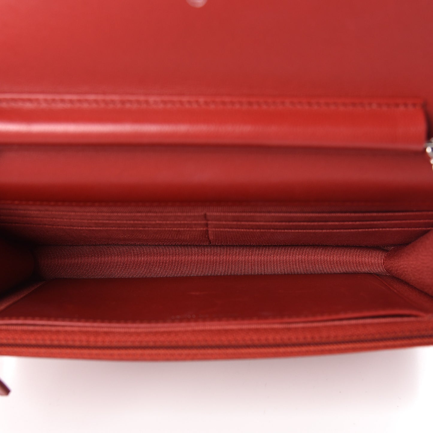 Lambskin Quilted Wallet On Chain WOC Red