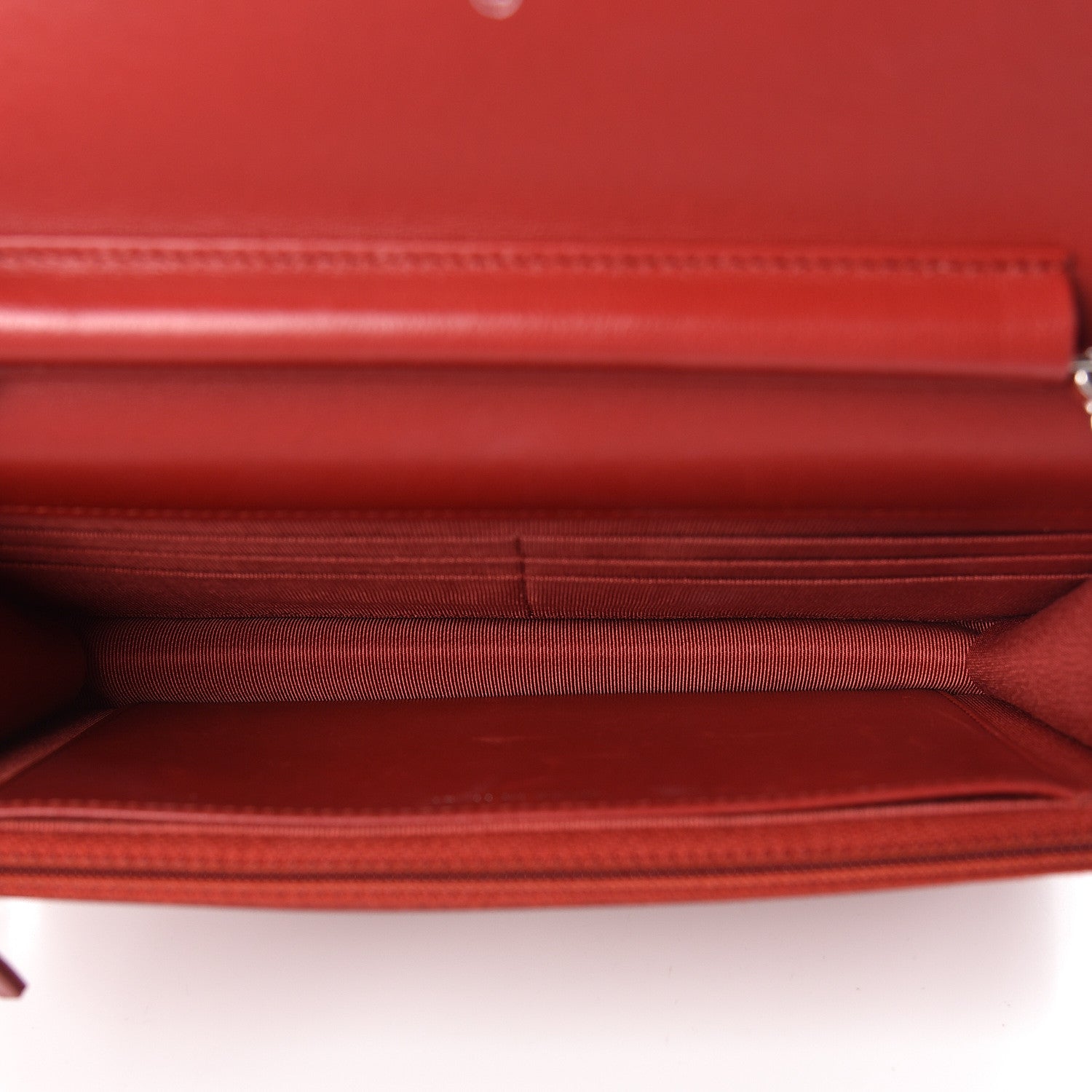 Chanel Lambskin Quilted Wallet On Chain WOC Red 5 of 12