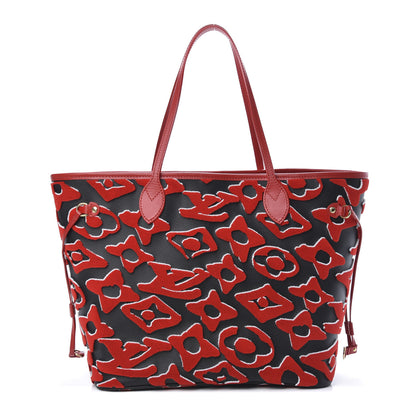 Louis Vuitton X UF Tufted Monogram Neverfull MM Black Red 1 of 10