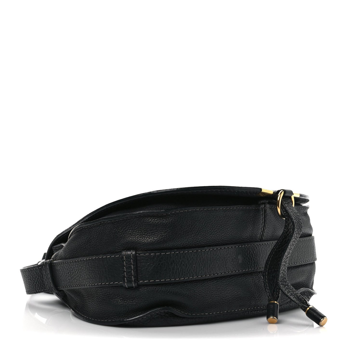 Calfskin Medium Marcie Round Crossbody Bag Black