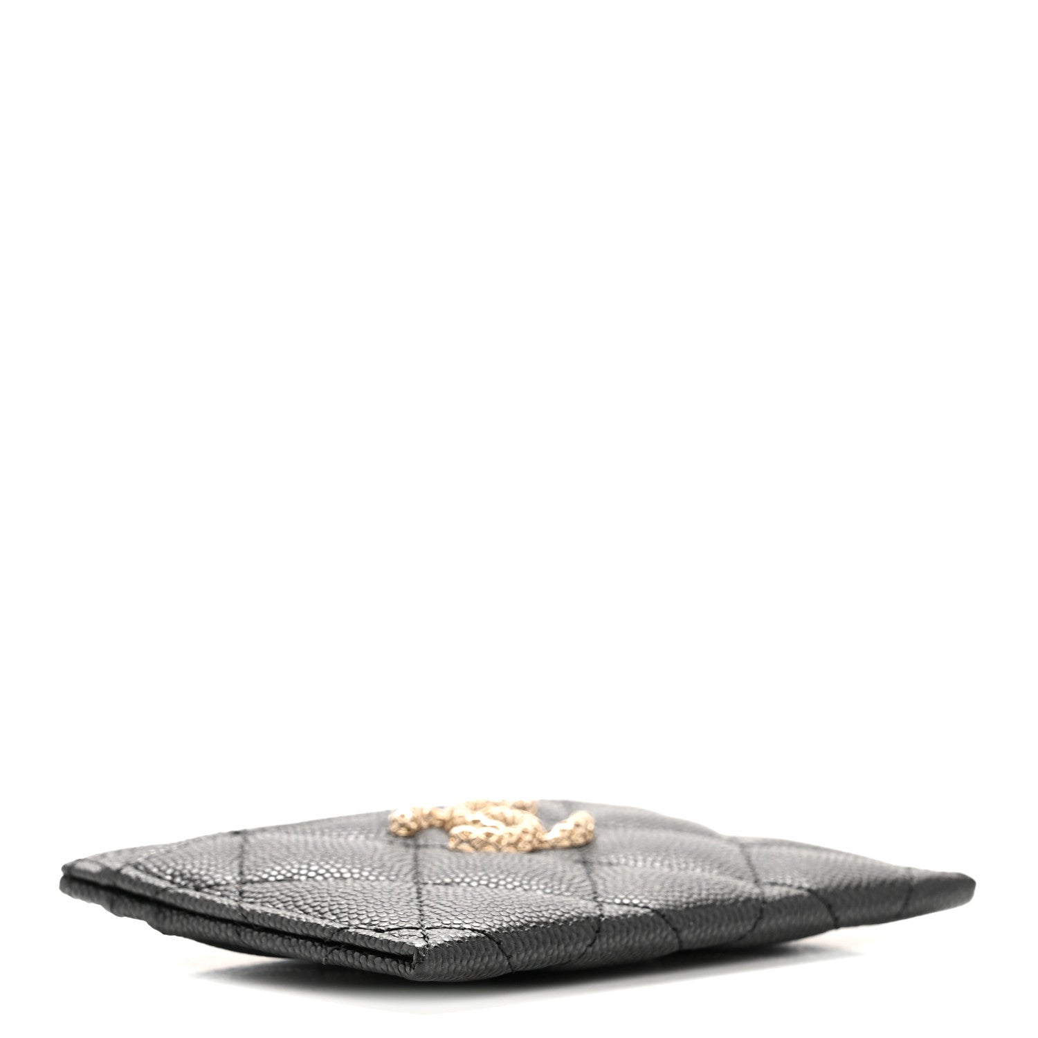 Chanel Caviar Metal Perforated Quilted Card Holder Black 4 of 10