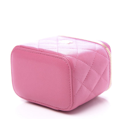 Chanel Caviar Quilted Mini Vanity Case With Chain Pink 8 of 8