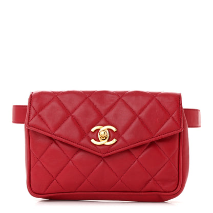 Chanel Lambskin Quilted Flap Waist Belt Bag 75 30 75 30 Red 1 of 11