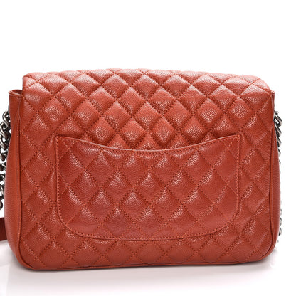 Chanel Caviar Quilted Medium Rock In Rome Single Flap Dark Red 5 of 13