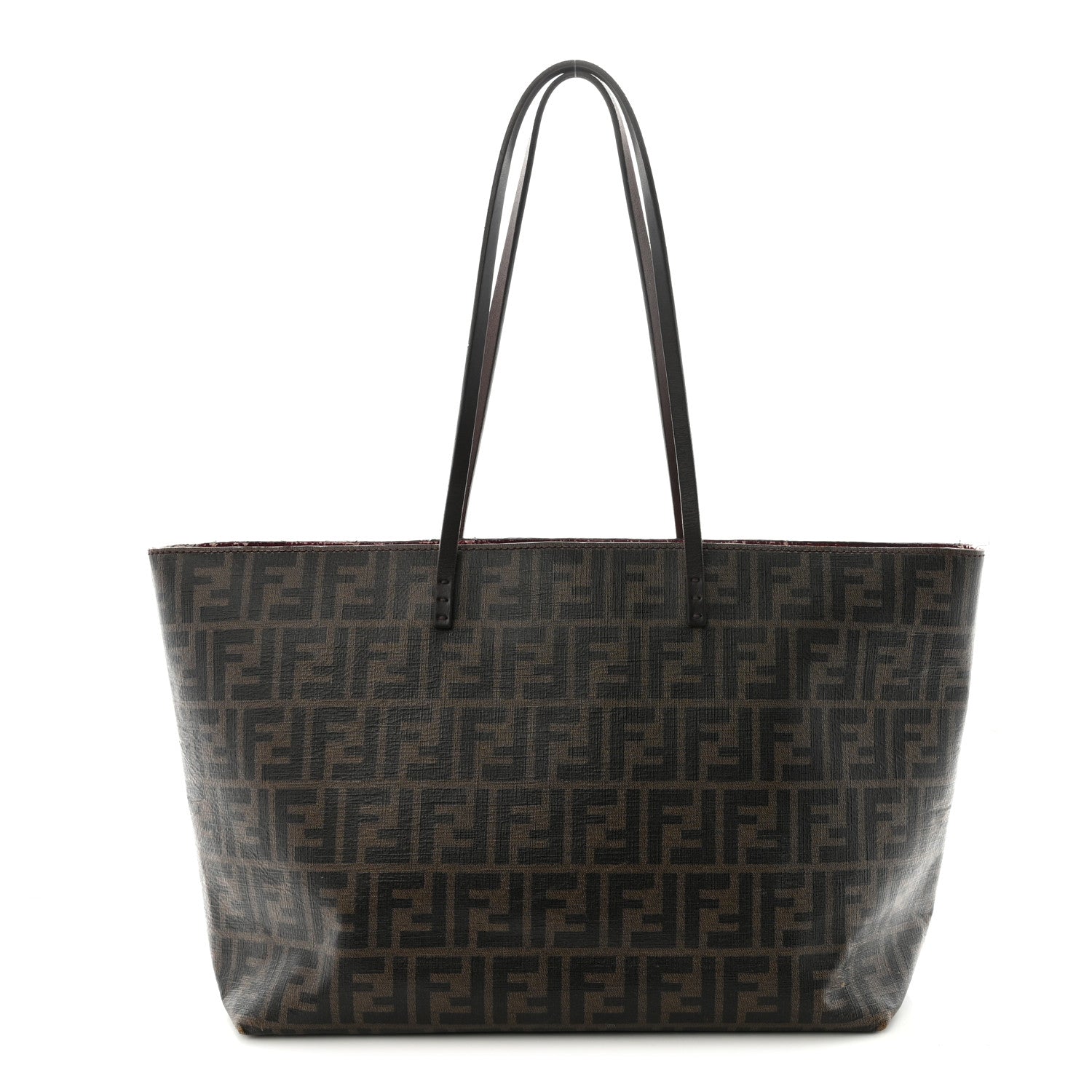 Fendi Zucca Spalmati Medium Roll Tote Tobacco Fuxia 1 of 9