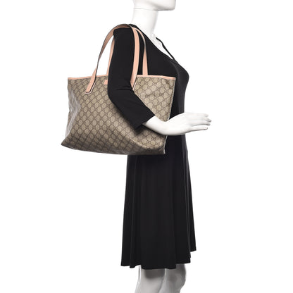 Gucci GG Supreme Monogram Medium Zippered Shopping Tote Pink 2 of 10