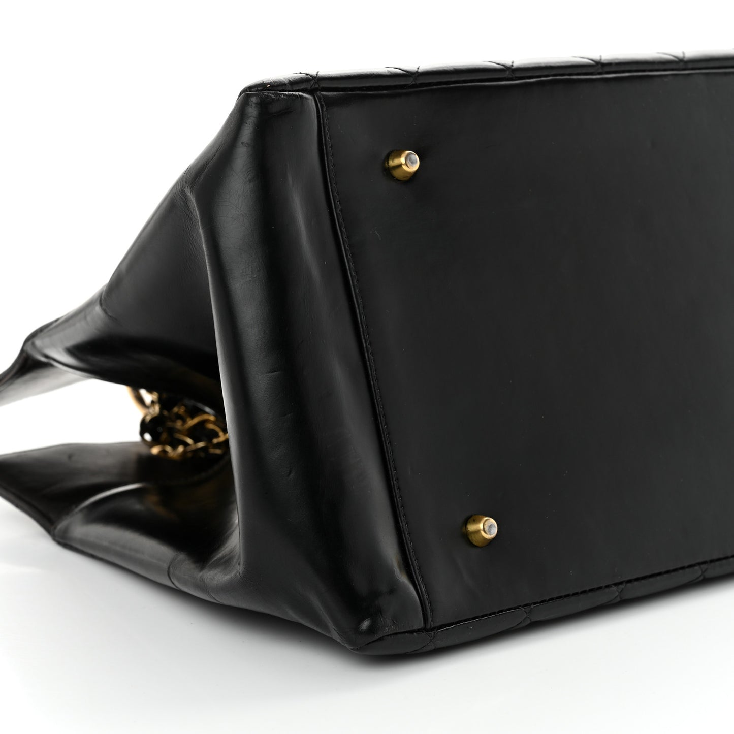 Patent Quilted Grand Shopping Tote GST Black