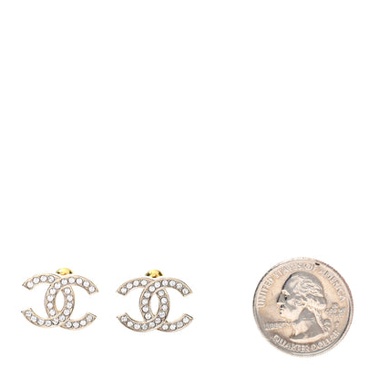 Chanel Crystal CC Earrings Gold 2 of 5