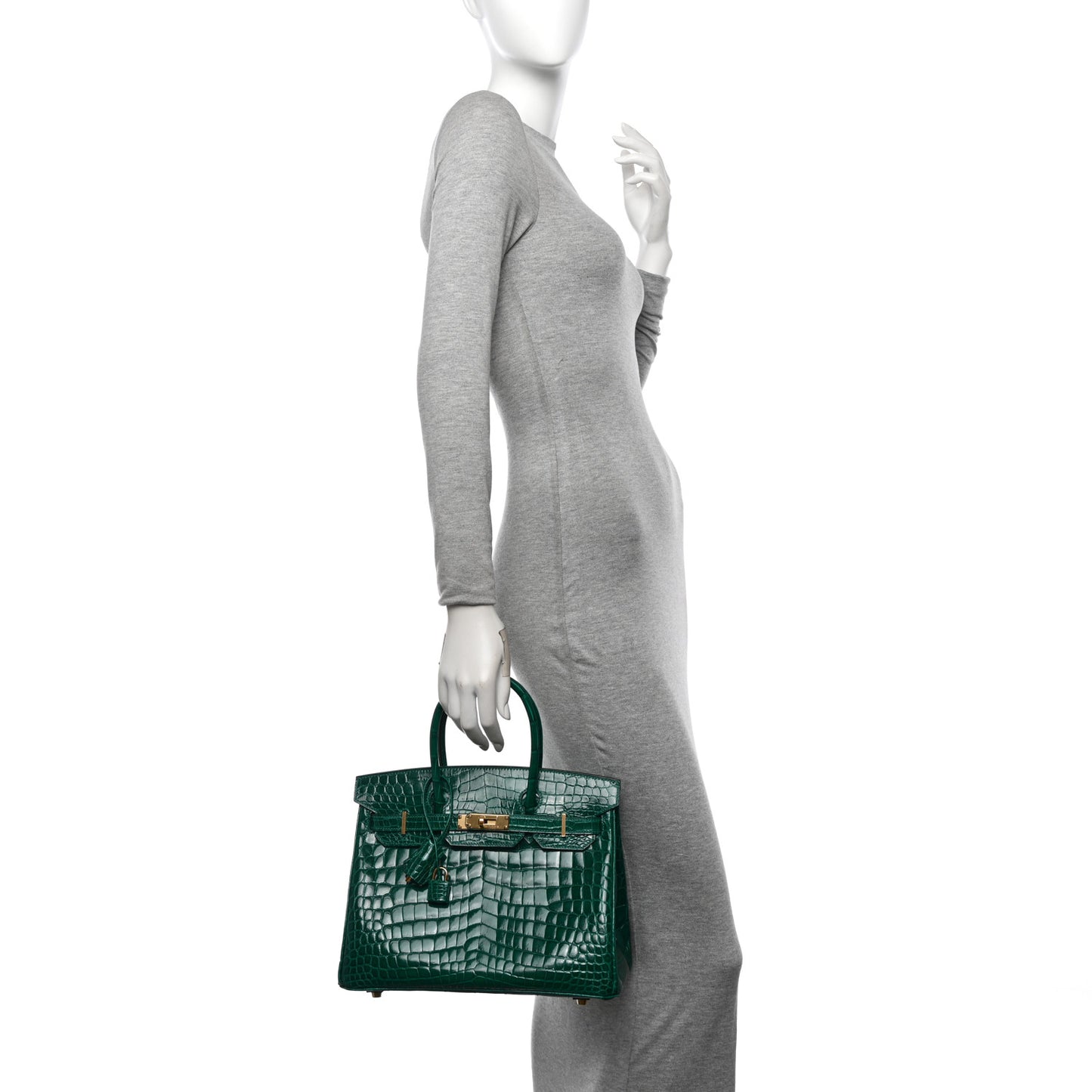 Shiny Niloticus Crocodile Birkin 30 Vert Emeraude