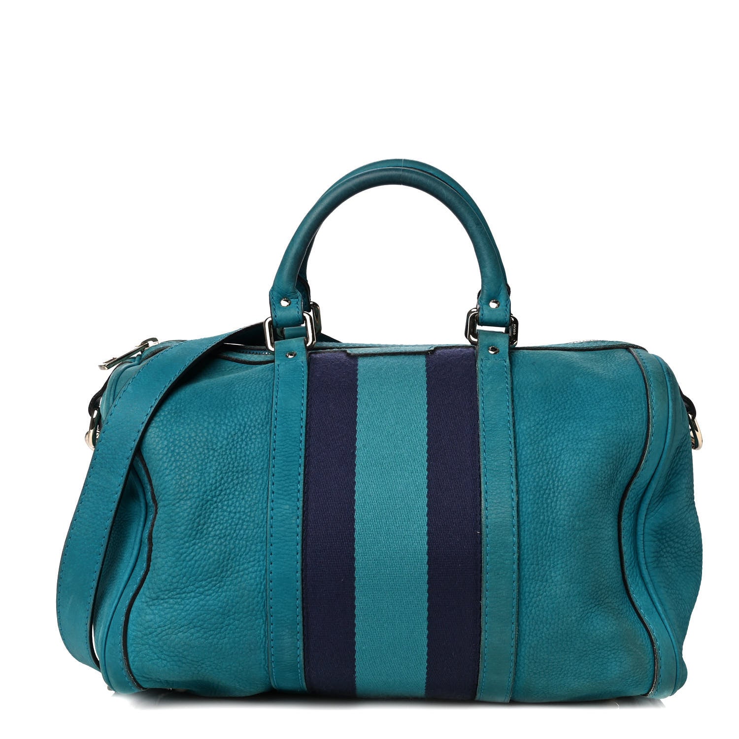 Gucci Calfskin Vintage Web Medium Boston Teal 1 of 13