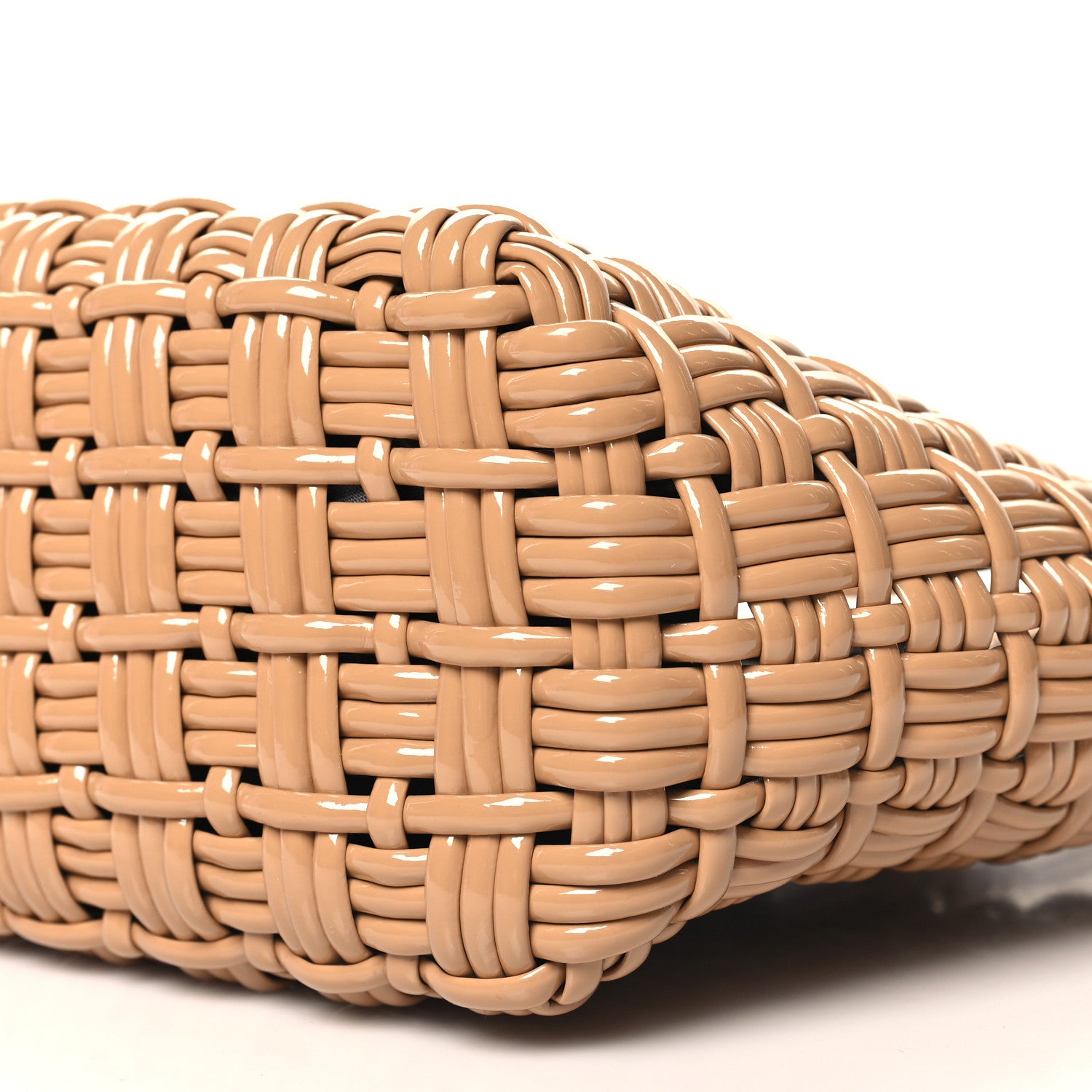 Balenciaga Varnished Faux Calfskin Braided XS Bistro Basket Beige 9 of 9
