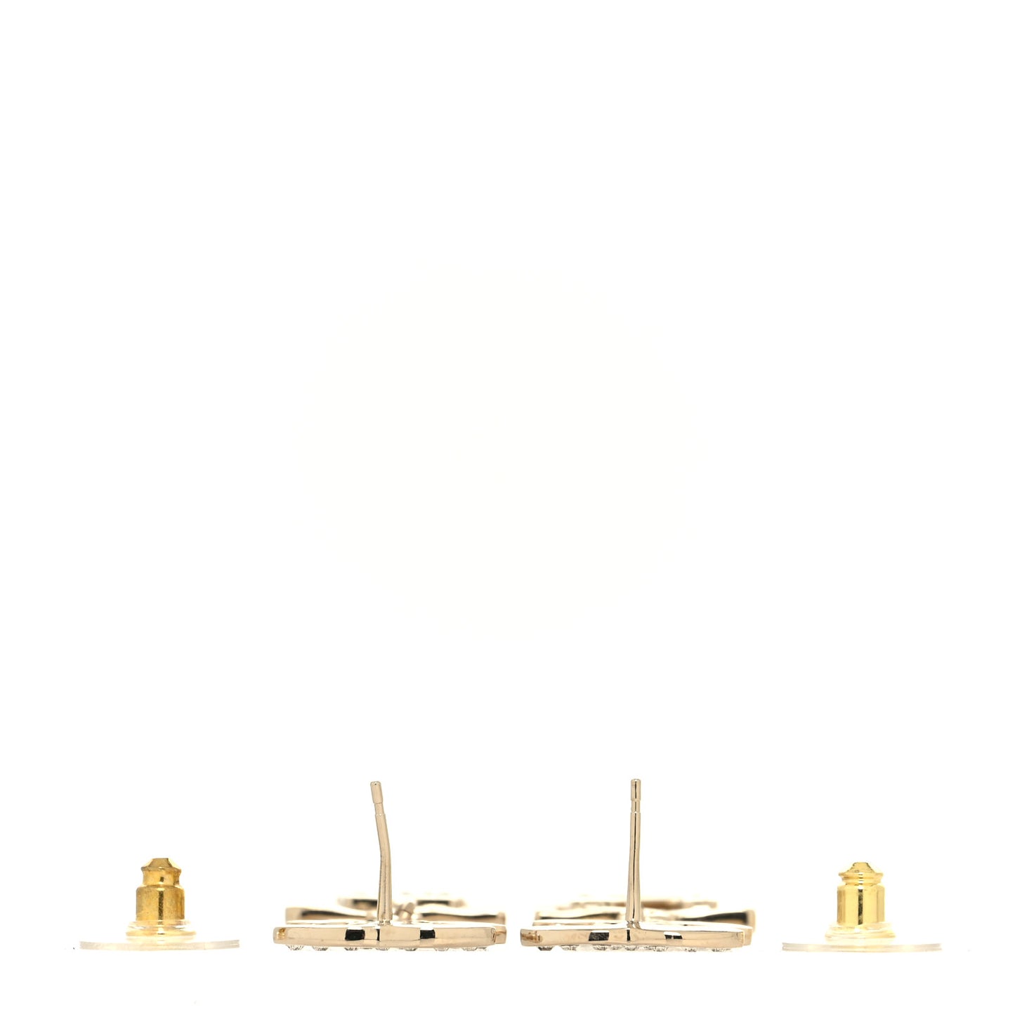Crystal CC No 5 Drop Earrings Gold