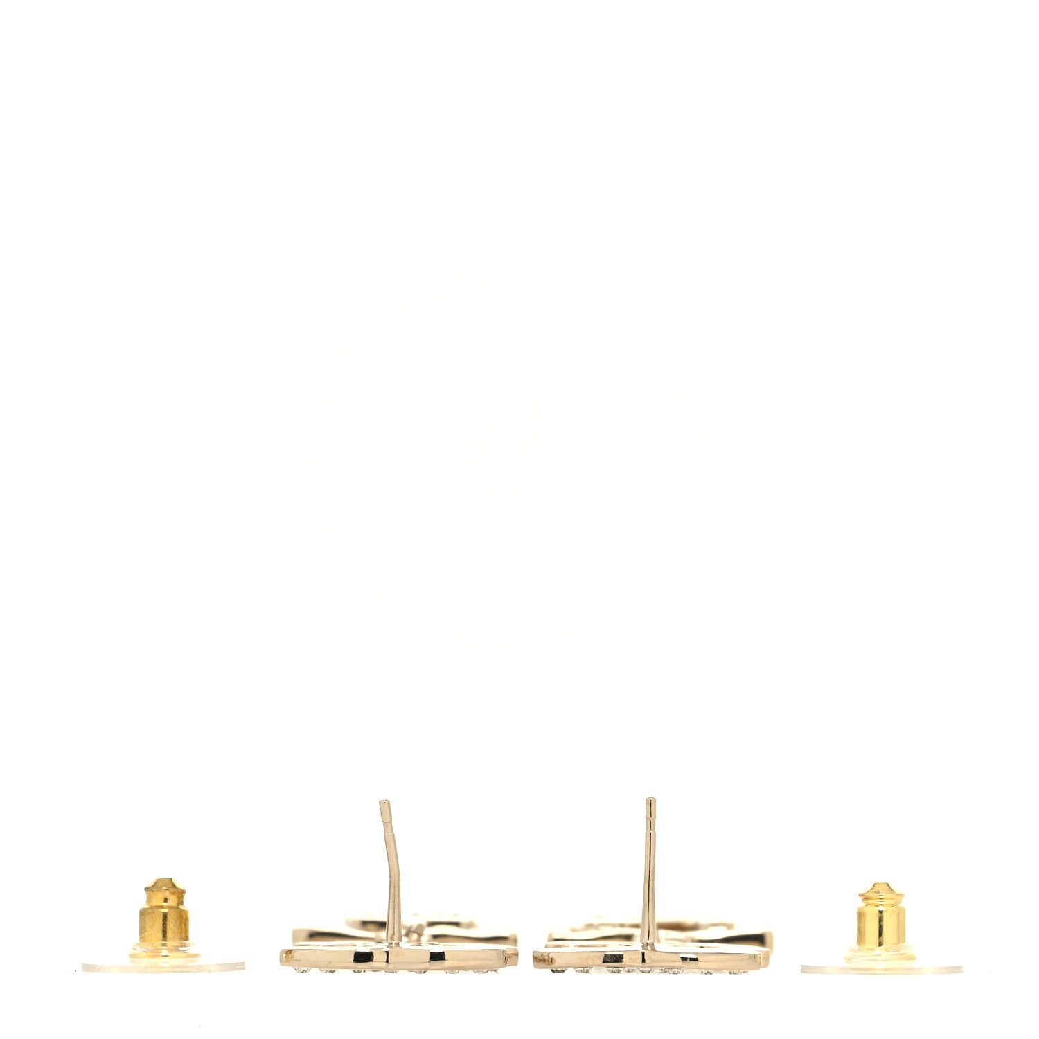 Chanel Crystal CC No 5 Drop Earrings Gold 3 of 4
