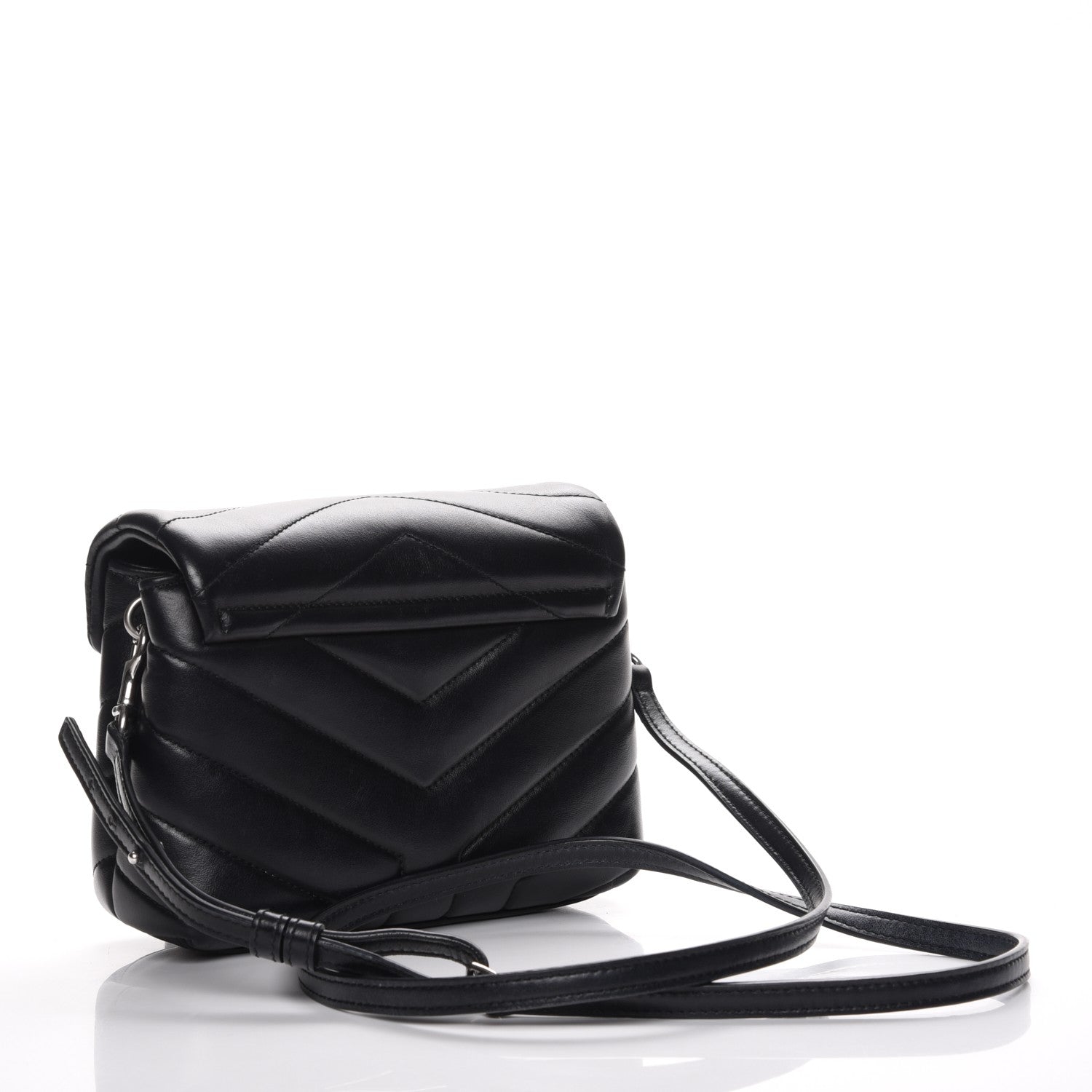 Saint Laurent Calfskin Y Quilted Monogram Toy Loulou Crossbody Bag Black 3 of 9