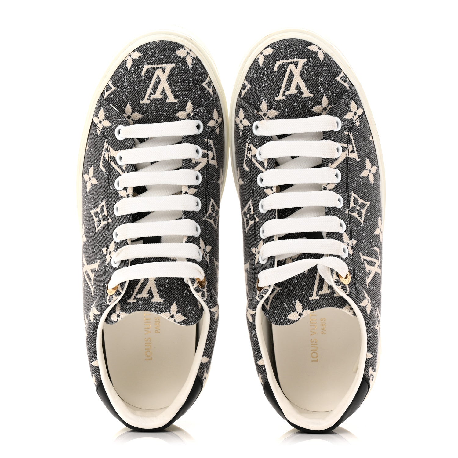 Louis Vuitton Denim Monogram Time Out Sneakers 39 5 of 11