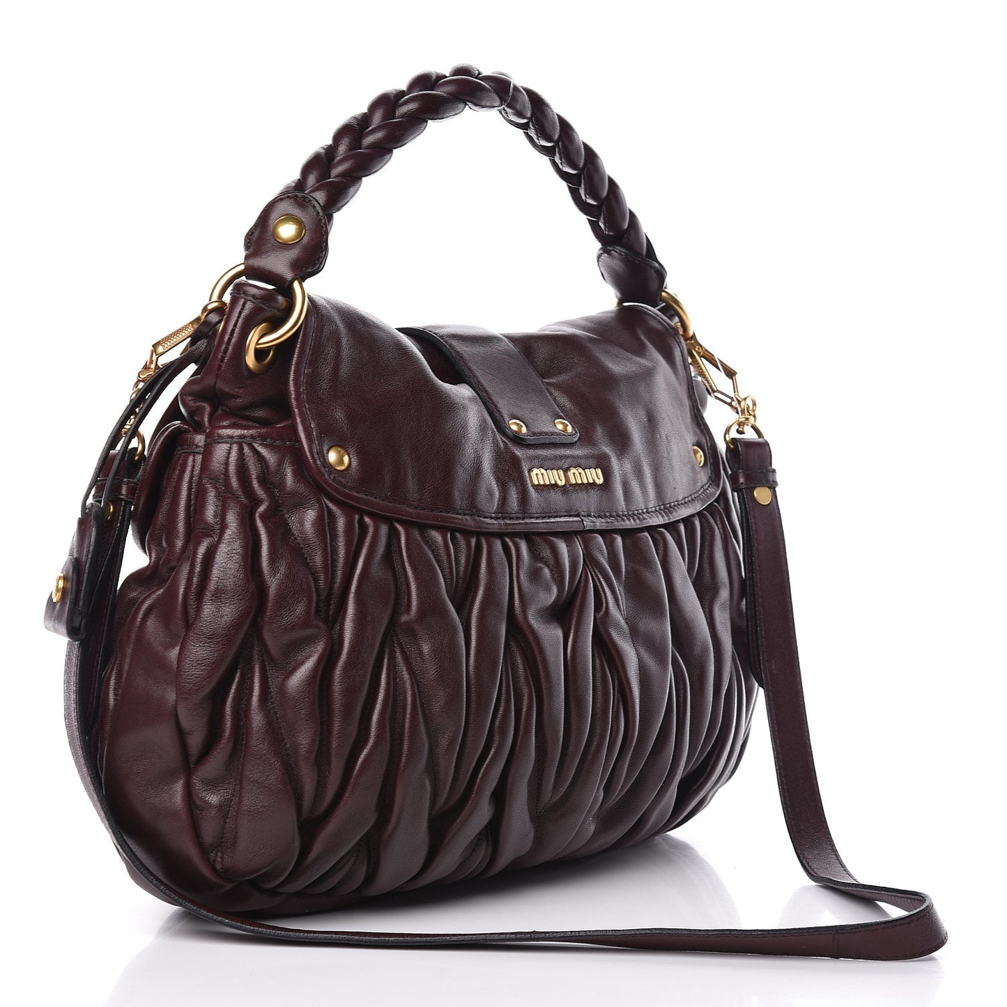 Nappa Matelasse Coffer Hobo Prugna