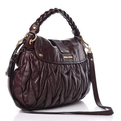 Miu Miu Nappa Matelasse Coffer Hobo Prugna 3 of 12
