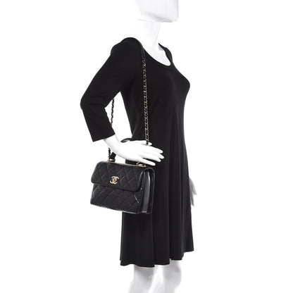 Chanel Lambskin Quilted Small Trendy CC Dual Handle Flap Bag Black 2 of 7